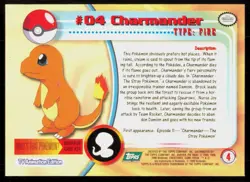 1999 Topps Pokemon TV Animation Series 1 Charmander Green Logo #4 - Image 2