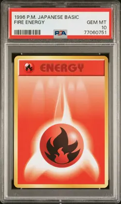 1996 POKEMON BASE SET JAPANESE FIRE ENERGY PSA 10 - Image 1