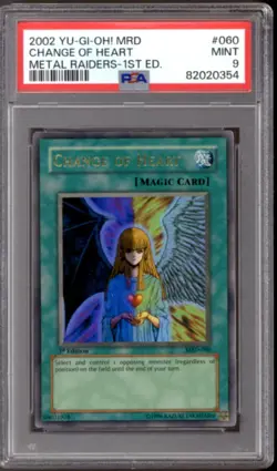Yu-Gi-Oh Metal Raiders 1st Edition Change of Heart MRD-060 PSA 9 YuGiOh - Image 1