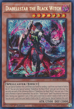 YUGIOH DIABELLSTAR THE BLACK WITCH SECRET RARE 1ST EDITION NEAR MINT AGOV-EN006 - Image 1