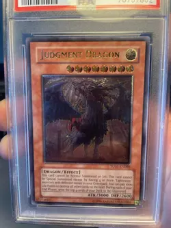 Yu-Gi-Oh Judgment Dragon TU01-EN000 Ultimate Rare PSA 8 - Image 4