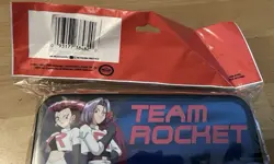 NIP 90s 1998 Pokemon Team Rocket Card Storage Box Tin New But Damaged READ - Image 4