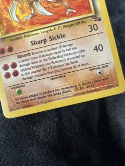 KABUTOPS - 24/62 - Fossil - Rare - Pokemon Card - NM - Image 2
