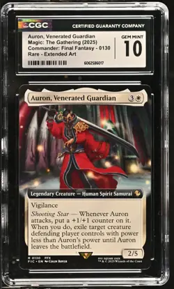 AURON, VENERATED GUARDIAN Final Fantasy Extended Art Rare CGC 10 MTG - Image 1