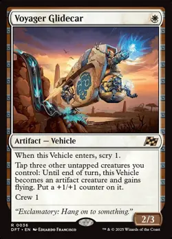MTG 1x Voyager Glidecar, NM, Aetherdrift, Vehicle Scry +1/+1 Counter Flying Crew - Image 1