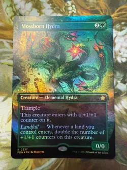 MTG FDN 0337 Mossborn Hydra NM EN FOIL Borderless - Image 1