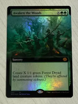 MTG BRO 344 Awaken the Woods NM EN FOIL Extended Art - Image 1