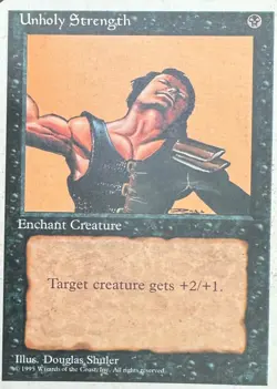Vintage Magic The Gathering (MTG) : 4th Edition : Unholy Strength - Image 1