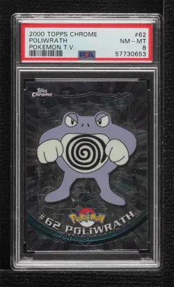 Poliwrath Topps Chrome Pokemon TV Animation Edition PSA 8 2000 - Image 1