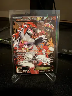 2015 Pokemon XY Double Crisis Team Magma's Groudon EX Full Art Holo 15/34 - Image 1