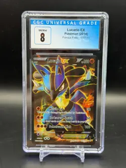 CGC 8 NM/MINT Lucario EX Furious Fists Full Art Holo Pokemon 107/111 - Image 1