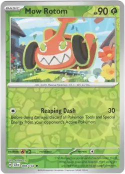 Pokemon - Stellar Crown - 008/142 Mow Rotom - Reverse Holo - NM/M - Image 1