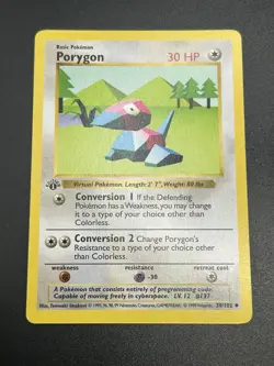 PORYGON Pokemon Card - WOTC - 1st Edition - Base Set Shadowless 39/102 LP NM (2) - Image 2