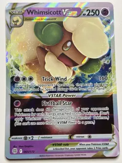 Whimsicott VSTAR 065/172 Brilliant Stars Ultra Rare Holo Pokemon TCG Card NM - Image 1