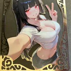 Goddess Story Gold METAL Card - Serial Number #/100! Anime Girl Bikini Fox Girl - Image 3