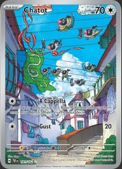 Pokemon TCG Chatot Card 181/162 SV05: Temporal Forces NM Illustration Rare - Image 1