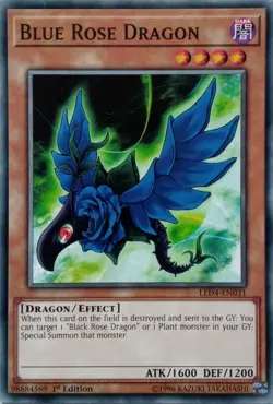 LED4-EN031 BLUE ROSE DRAGON COMMON 1ST EDITION YuGiOh CARD - Image 1