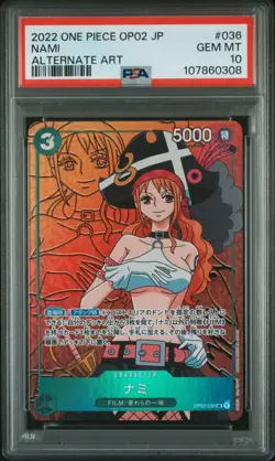 PSA 10 Nami OP02-036 Alt Art SR Paramount War 2022 One Piece Card Japanese - Image 5