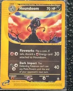 Pokemon TCG Houndoom 2003 Aquapolis 15/147 Regular Rare Near Mint/NM - Image 1