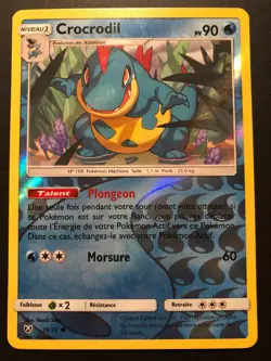 Carte Pokemon CROCRODIL 19/73 REVERSE Soleil et Lune 3,5 SL3.5 FR NEUF - Image 1
