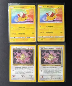 Pokemon Black Star Promo Lot Ashs Pikachu SM108 + Team Rockets Meowth 18 WOTC - Image 1