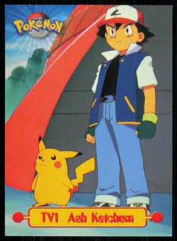 1999 Topps Pokemon TV Animation Series 1 Ash Ketchum #TV1 - Image 1