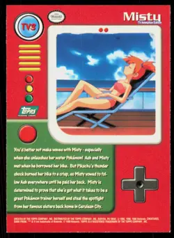 1999 Topps Pokemon TV Animation Series 1 Misty #TV3 - Image 2