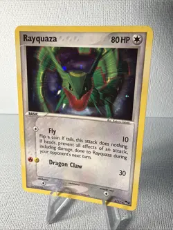 Pokemon Rayquaza 3/17 Holo Pop Series 1 Moderate Play - Image 1