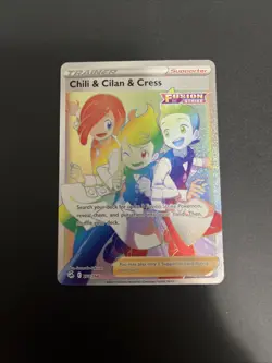 Chili & Cilan & Cress - 273/264 Pokemon Fusion Strike Sword Shield Secret NM/M A - Image 1
