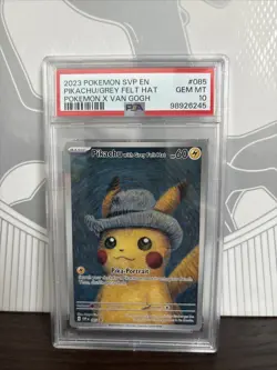 PSA 10 2023 POKEMON VAN GOGH PIKACHU WITH GREY FELT HAT BLACK STAR PROMO SVP 085 - Image 1
