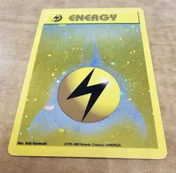 Lightning Energy WOTC League Promo Pokemon Card TCG Overlap Double SWIRL LP/NM - Image 2