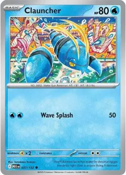 Clauncher 037/132 | Mega Evolution | Common Non Holo | NM Pokemon Card - Image 1
