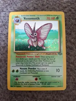 PokÃ©mon TCG Venomoth Holo Unlimited Rare Card 13/64 Jungle Base Set - Image 2