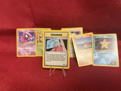 Vintage Pokemon 6 Card Lot E-reader Gym Neo Genesis Trainer Cards WOTC LP - Image 1