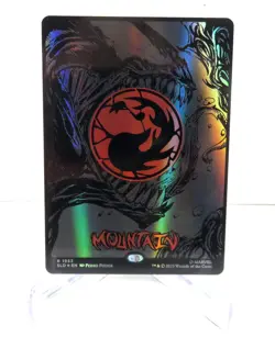 MTG Mountain RAISED FOIL 1953 Mana Symbiote Venom Land Spider-Man Secret Lair - Image 1