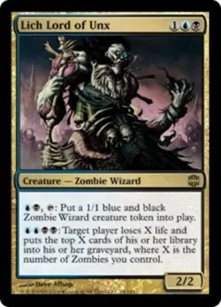 1x Lich Lord of Unx - Foil Light Play, English Alara Reborn MTG Magic - Image 1
