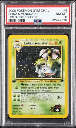 2000 POKEMON GYM CHALLENGE HOLO-1ST ED #4 ERIKA'S VENUSAUR PSA 8 - Image 1
