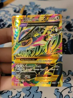 2015 Pokemon XY Ancient Origins M Mega Rayquaza EX 98/98 Full Art Holo Rare LP-M - Image 1