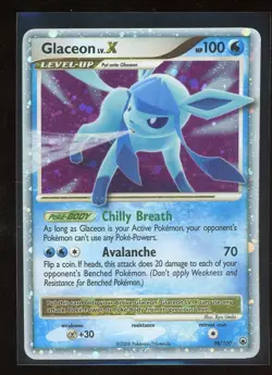 2008 Pokemon Diamond & Pearl Majestic Dawn 98/100 Glaceon LV.X Holo Foil Rare - Image 1