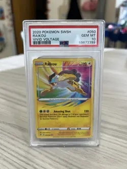 2020 SWSH Vivid Voltage Raikou 050/185 POKEMON PSA 10 GEM MINT Amazing Rare - Image 5
