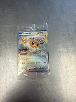 Pokemon TCG Prismatic Evolutions Eevee EX Stamped Promo Holo Card 075/131 sealed - Image 1