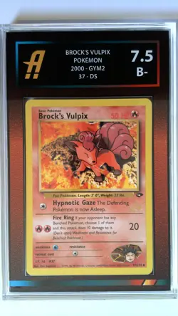 Pokemon Card Brock_s Vulpix Wizard_s Stamped Gym Challenge Graded Ambr 7.5 Red - Image 3