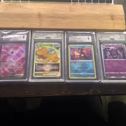 Graded Pokemon Card Set - Mew, Charizard, Radiant Greninja, Gengar - Image 1