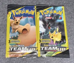 Pokemon Sun & Moon Team Up Booster Pack (3 Card Mini Pack) Lot Sealed - Image 1