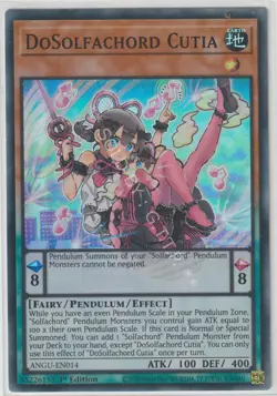 YUGIOH! DOSOLFACHORD CUTIA CARD - 1ST EDITION - ANGU-EN014- FREE P&P - Image 1