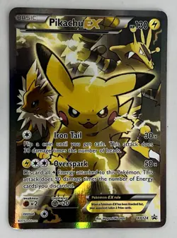 Pokemon Pikachu EX Black Star Promo Card XY124 Full-Art Holo 2016 - Image 1