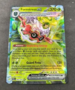 Pokemon Paldean Fates Forretress EX Ultra Rare Card 002/091 NM - Image 1
