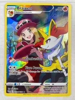 Braixen TG01/TG30 Silver Tempest Trainer Gallery Pokemon Card Holo NM - Image 1