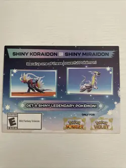 Shiny Koraidon & Miraidon Pokemon Scarlet Violet Code Card - Gamestop! - Image 1