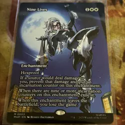 1x Nine Lives 0003, Borderless Art Foil, Spider-Man Marvel Eternal Legal, MTG NM - Image 1